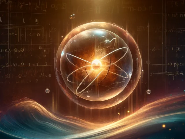 DALL·E 2024-04-11 06.59.13 - An artistic illustration capturing the essence of the principle that a hydrogen atom has less mass than the combined masses of the proton and electron