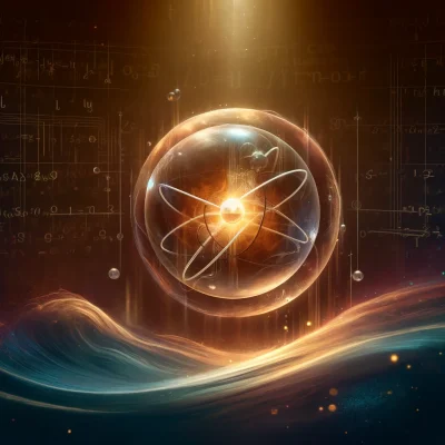 DALL·E 2024-04-11 06.59.13 - An artistic illustration capturing the essence of the principle that a hydrogen atom has less mass than the combined masses of the proton and electron